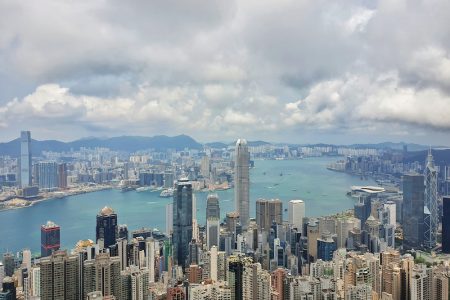 The view from Hong Kong’s Victoria Peak, seen on 2 May 2019