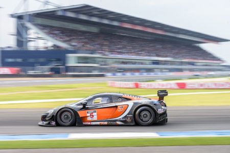 A McLaren 650s GT3 takes the track of Chang International Circuit for the GT Asia Series race on 25 October 2015 in Buriram, Thailand
