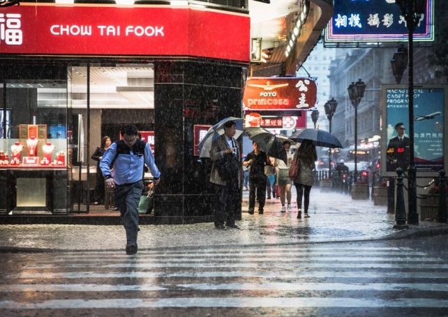 Storm warning signals are being issued with greater frequency in Macao