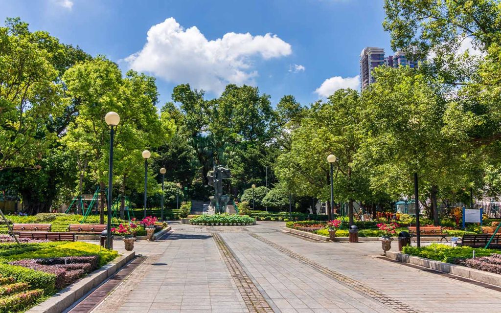 The Luís de Camões Garden, seen in 2018. Some scenes from Fist of Fury were filmed here