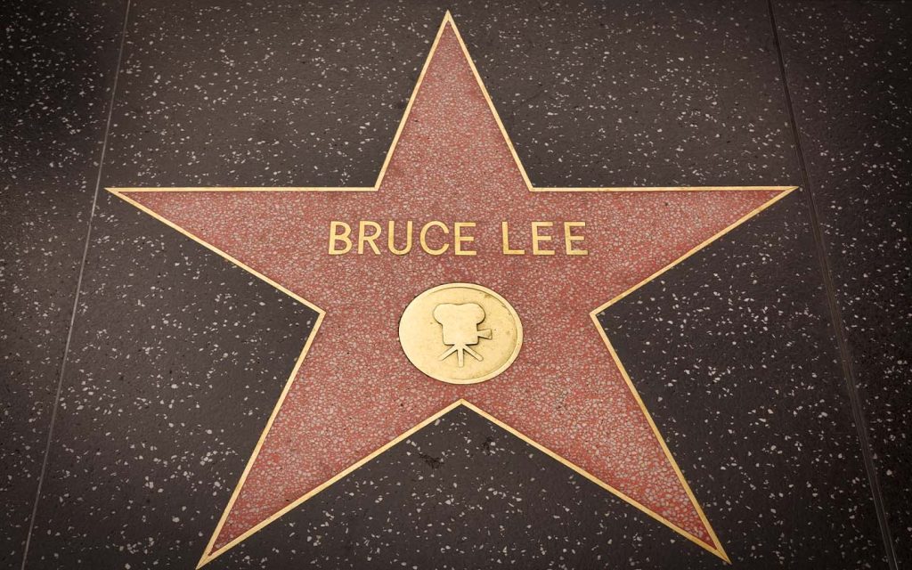 Bruce Lee’s star on the Hollywood Walk of Fame in Los Angeles, seen in January 2020