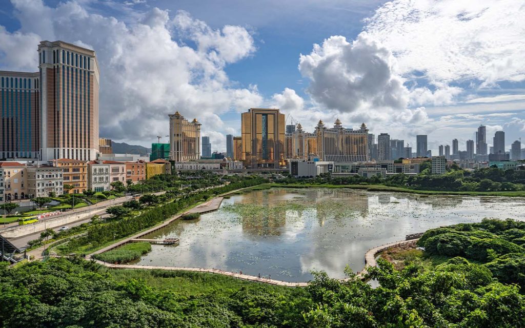 A view of The Venetian Macao and Galaxy Macau