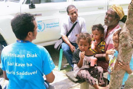The World Food Program is distributing food aid in Timor-Leste