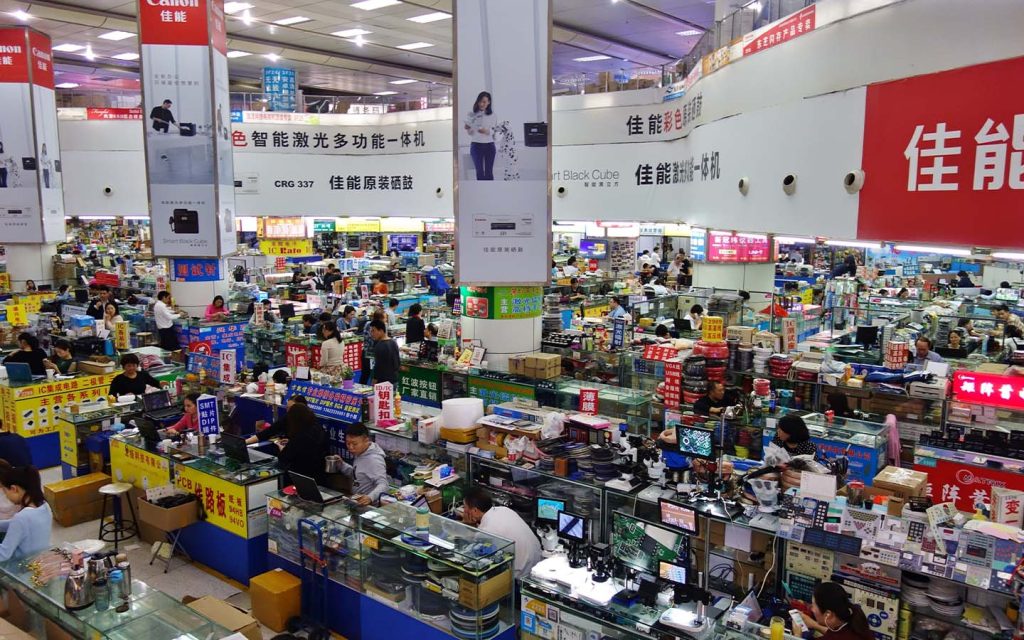 Huaqiangbei Electronics Market is one of the main driving forces of Shenzhen’s tech economy, helping the city to earned the nickname “The Silicon Valley of China”