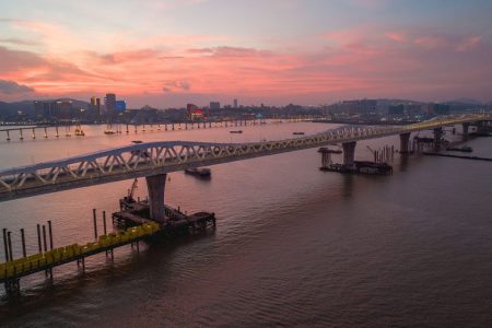 Get a chance to walk across the Macau Bridge before it opens to cars