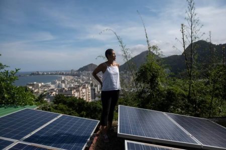 Solar power workers in Brazil. Renewable energy in the country is receiving a boost from Chinese investment