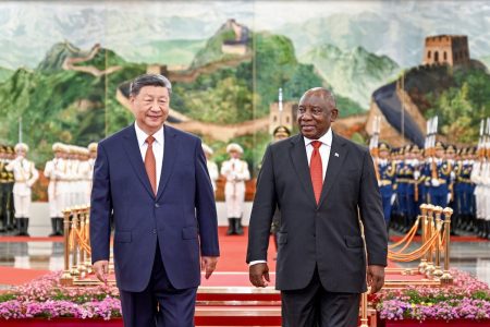 Chinese President Xi Jinping and South African President Cyril Ramaphosa