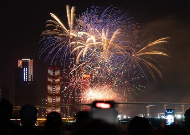 The postponed international fireworks contest kicks off this weekend