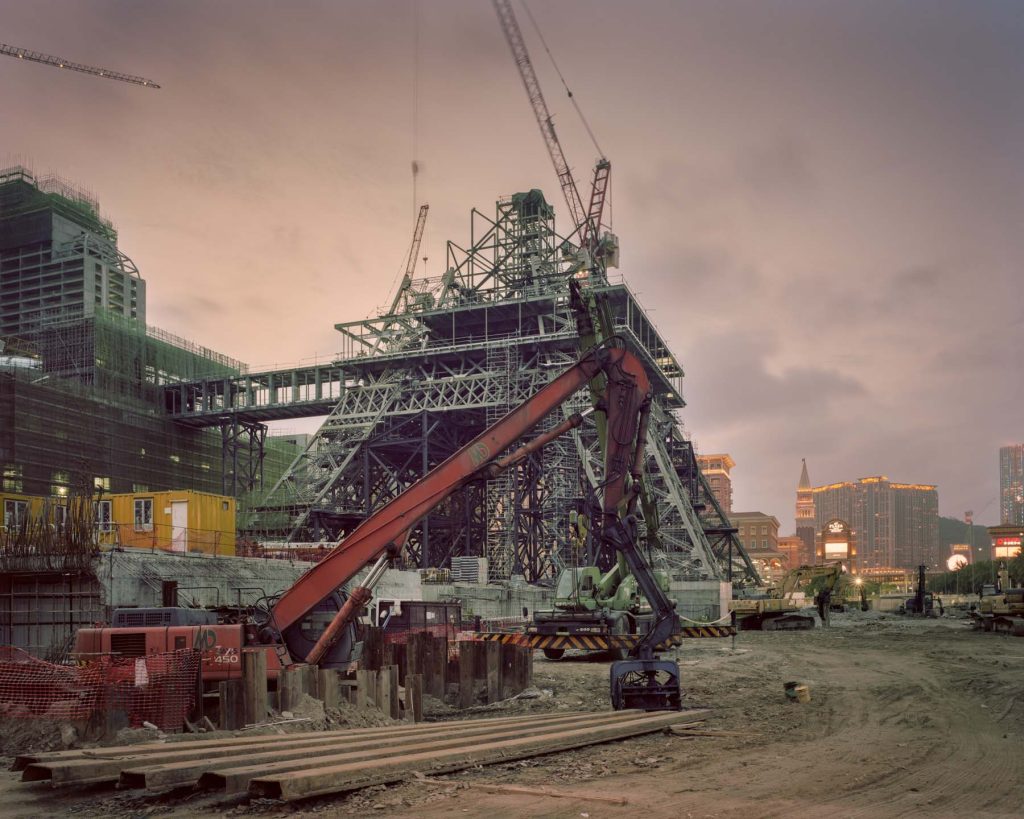 The Eiffel Tower replica under construction at the Parisian on 31 May 2015