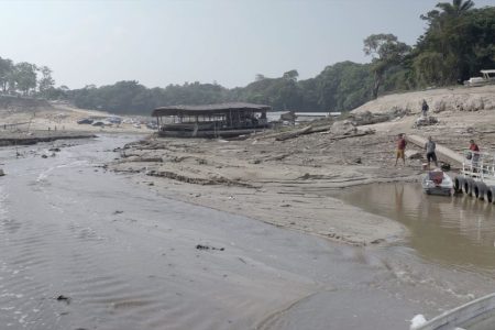 Water levels in a major tributary of the Amazon have hit a record low