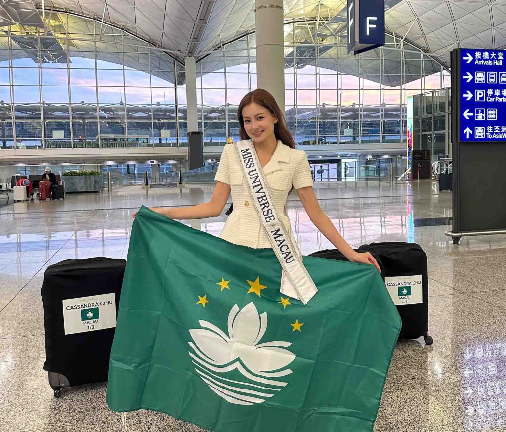 ‘Many people are unfamiliar with our green flag,’ says Macao’s first Miss Universe contestant. ‘I want to change that’