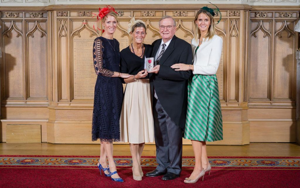 Keith, his wife Jolan and their two daughters, pictured after the ceremony