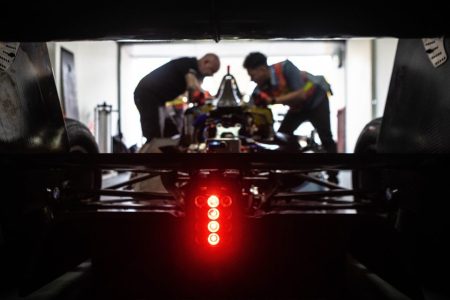 A peek into the rear of a Formula Regional car