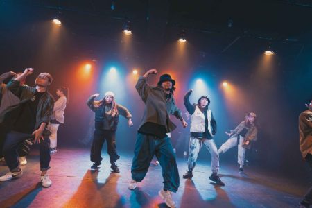 Jarvis Mo (centre) along with the Rebel Z crew, performing the opening act at Choreo Kitchen in 2020