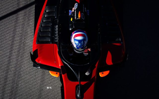 A top shot of Evan Giltaire in his FR car in Barcelona