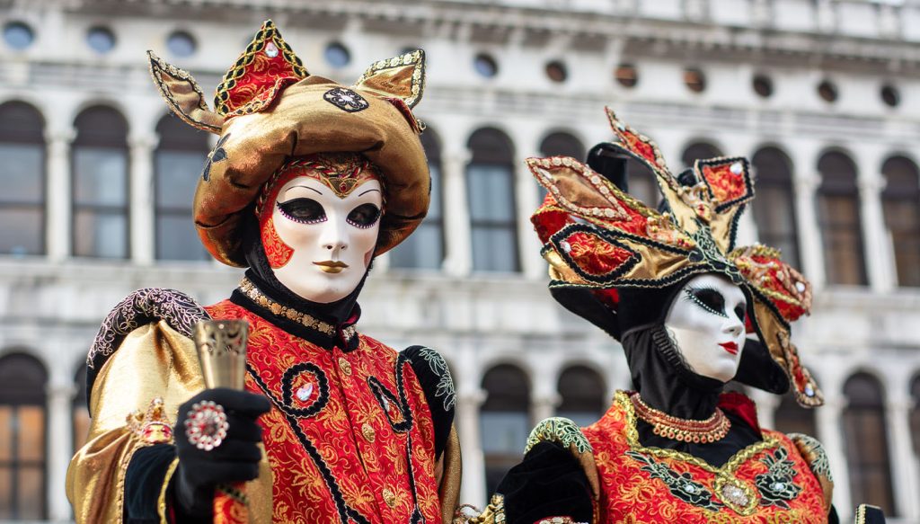 The famed Venice Carnival in February will see thousands of people adorned in spectacular masks and flamboyant costumes