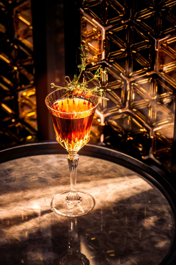 Ma’s award winning libation, ‘Winds of Prosperity,’ uses a base of Madeira wine