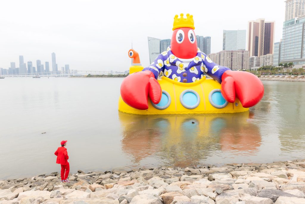 Ahoy, Macao! Floating in the Outer Harbour, Colbert’s giant Lobster Submarine is an homage to The Beatles’ Yellow Submarine