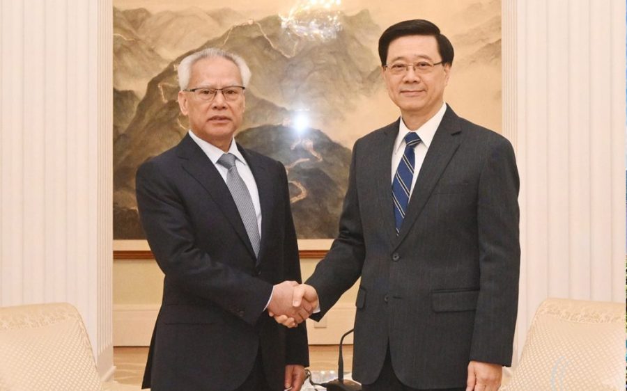 Chief Executive Sam Hou Fai meets Hong Kong’s leader to boost cooperation