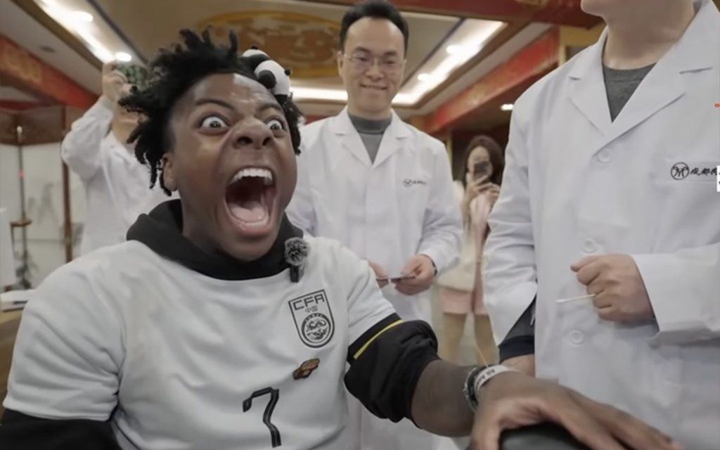 Speed gives his trademark exaggerated expression while trying acupuncture at a traditional Chinese medicine clinic to relieve his headache