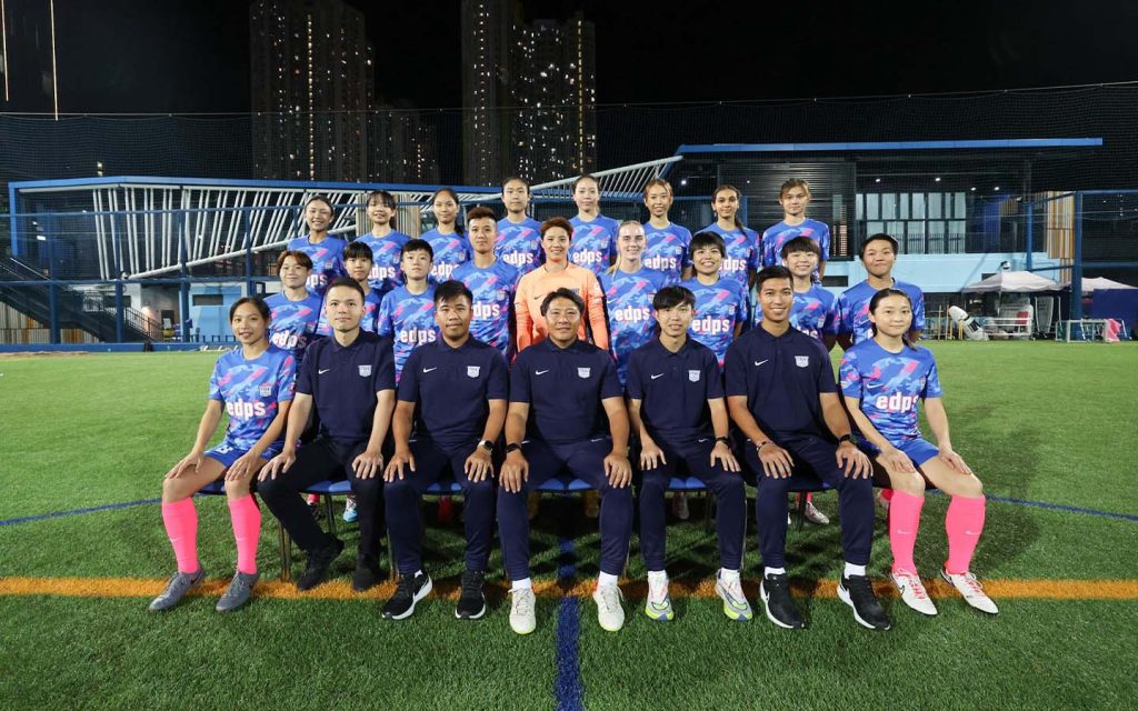 Zara Matos (second from the top right) poses with her teammates from her time at Kitchee