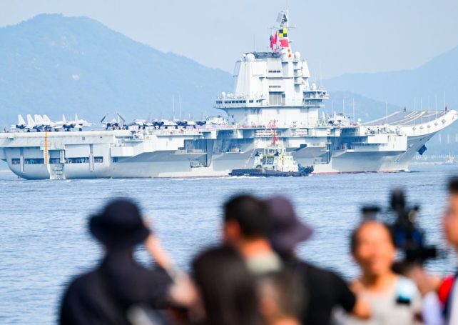 The aircraft carrier Shandong is making a five-day visit to Hong Kong