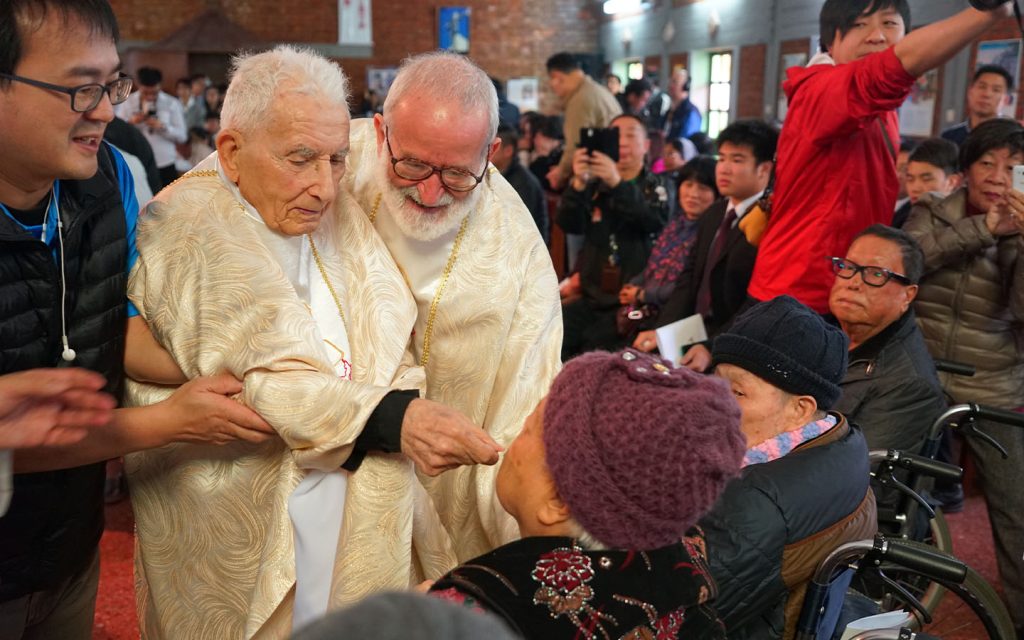 Gaetano Nicosia with the Salesians of Don Bosco’s China leader, Father Lanfranco Fedrigotti