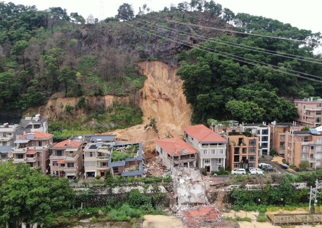 Two people are dead and several missing following a landslide in Guangzhou