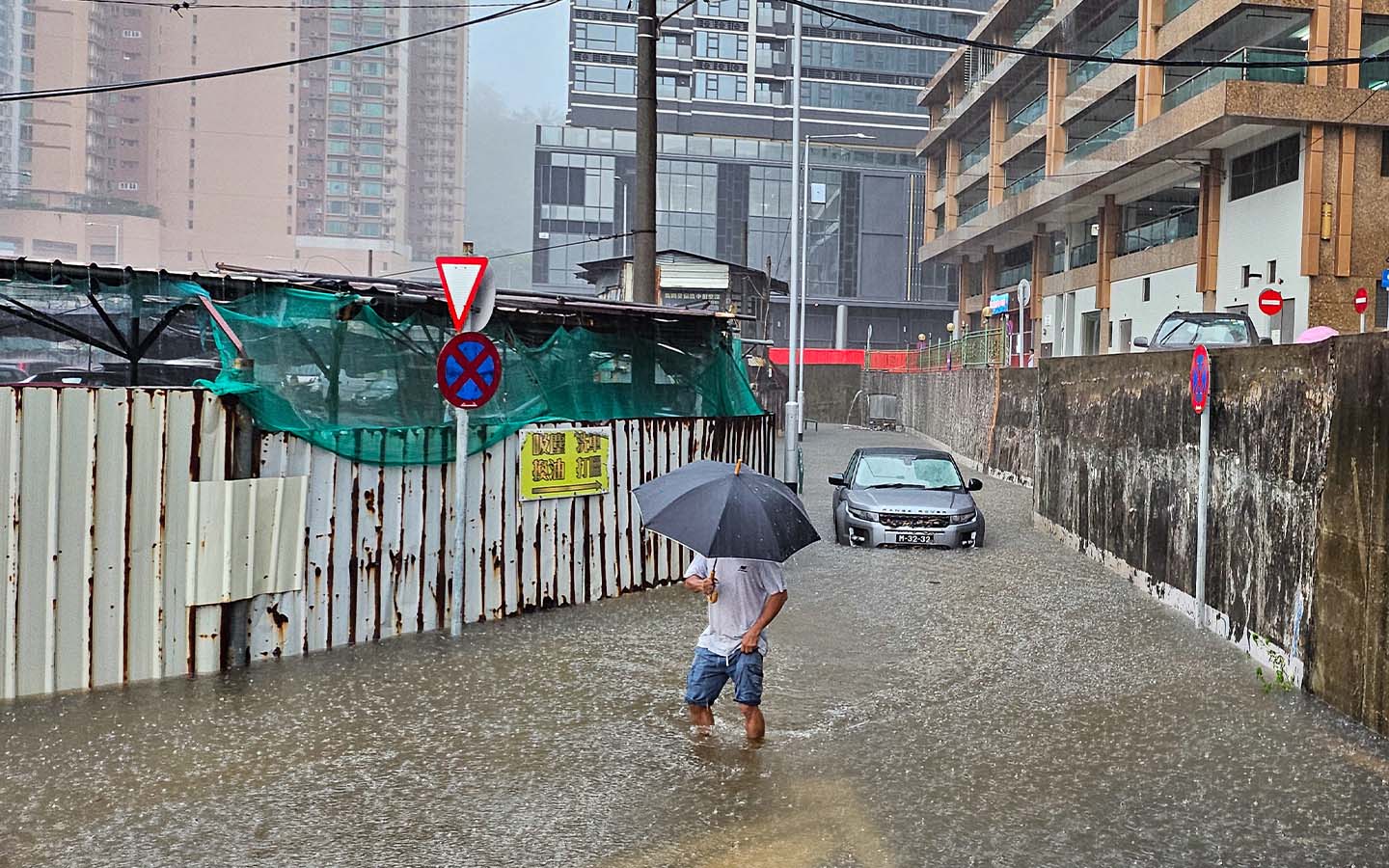 Severe flooding hit Macao following ‘Black Rainstorm’ warning 