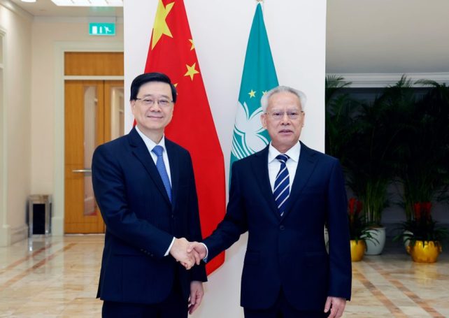 Macao and Hong Kong leaders meet to boost cooperation