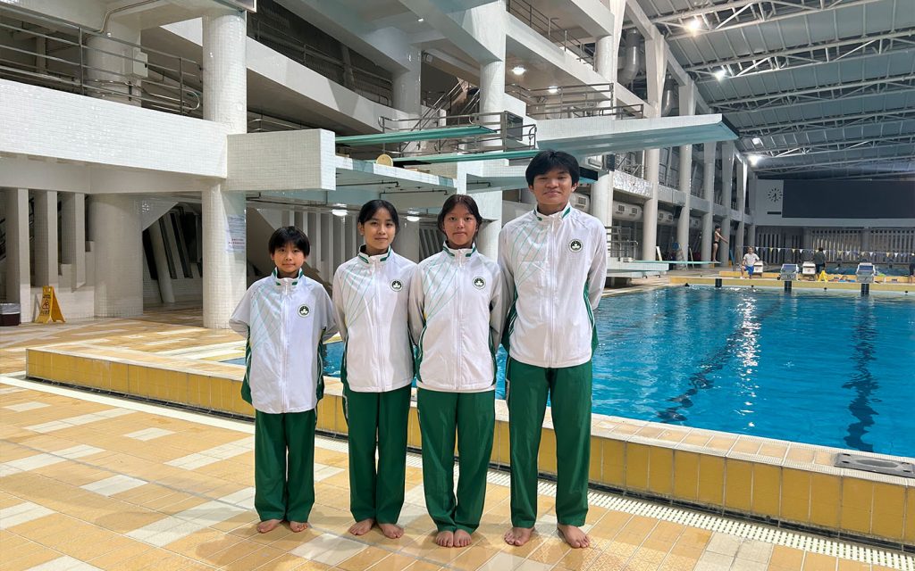 Macao’s diving delegation for the National Games. From left to right: Selina Pou, Betty Zhao, Money Leong, Oscar Ho