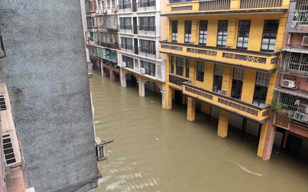 Flooding in the Inner Harbour district