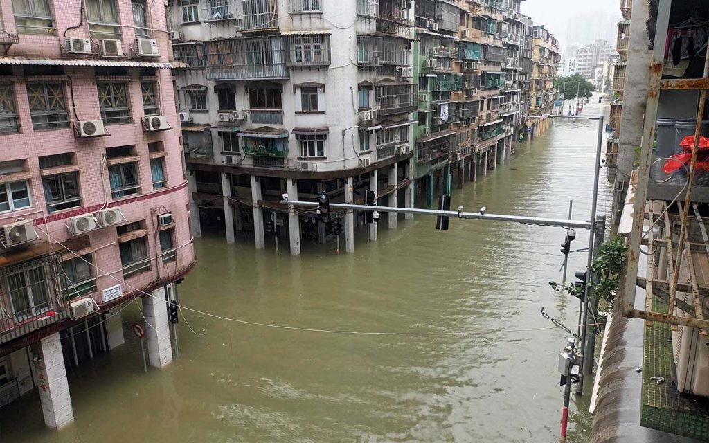 Flooding in the Inner Harbour district