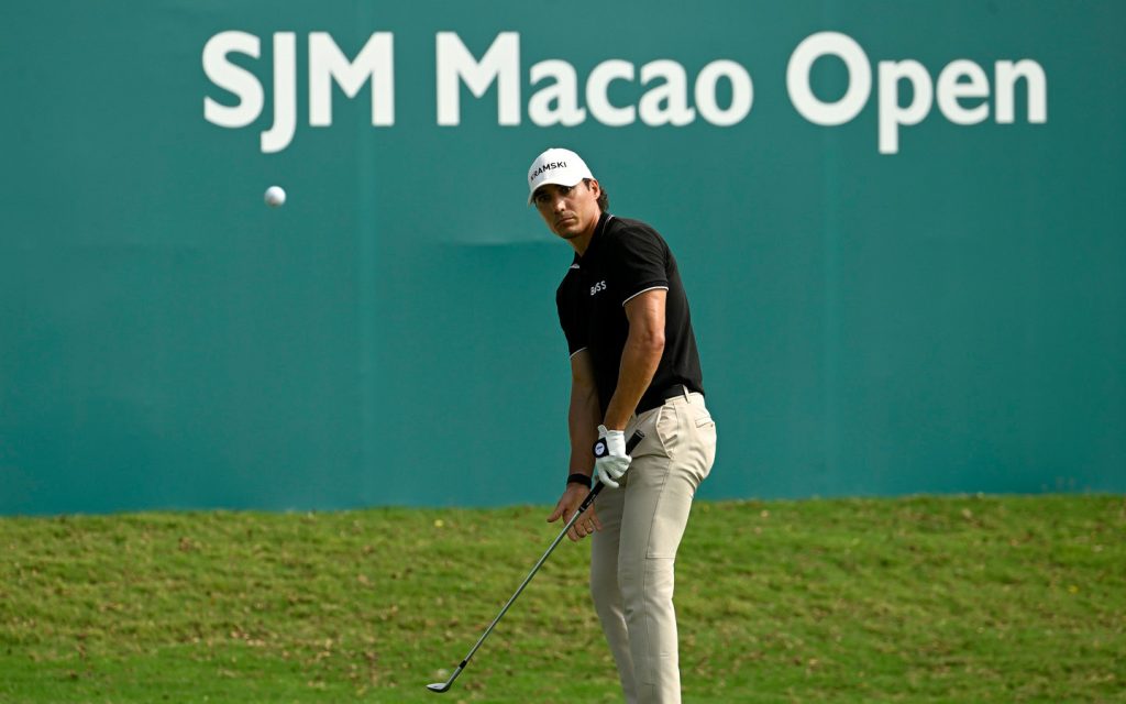 Germany’s Dominic Foos pictured taking a swing during round 1 of the SJM Macao Open