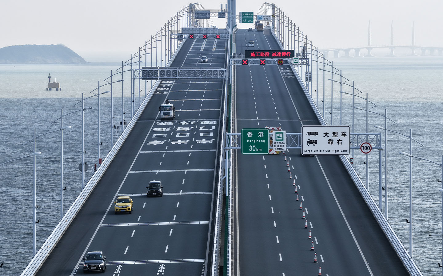 The Hong Kong-Zhuhai-Macao Bridge records 93 million trips in seven years
