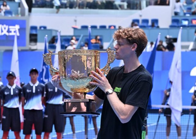 Jannik Sinner claims second China Open title as Alcaraz withdraws from Shanghai