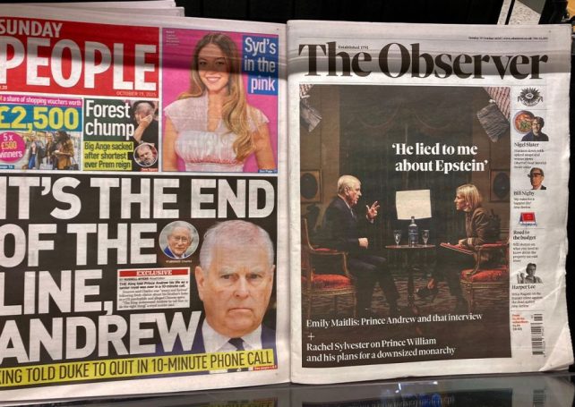 UK parliament to put more pressure on former prince Andrew as US Democrats call for testimony