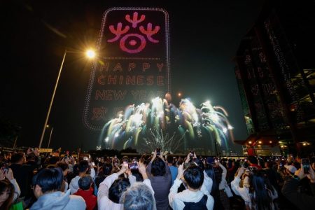 Macao launches Year of the Horse with a parade and a drone and fireworks spectacle