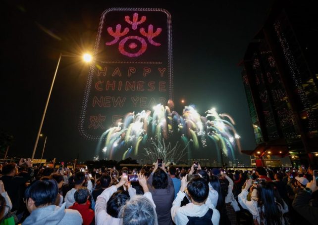 Macao launches Year of the Horse with a parade and a drone and fireworks spectacle