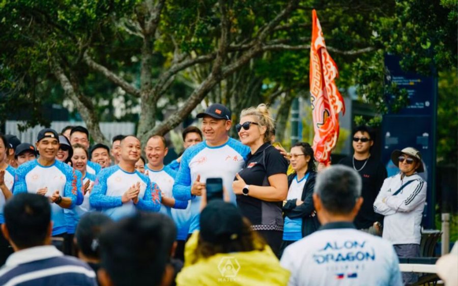 Guangzhou dragon boat team makes history in New Zealand