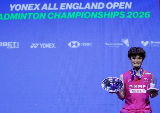 Wang Zhiyi of China wins badminton’s All England Open women’s singles crown