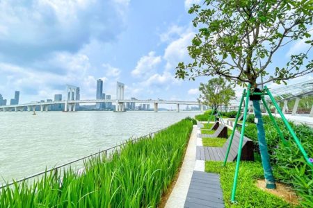 A new section of Macao’s South Shore Promenade opens today