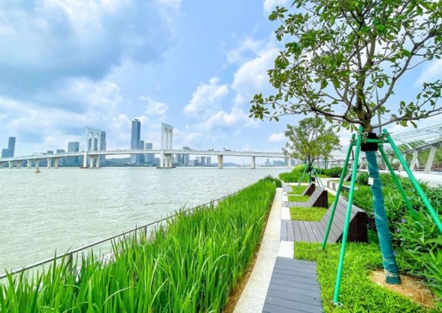 A new section of Macao’s South Shore Promenade opens today